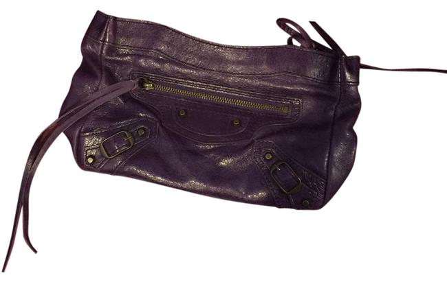 Balenciaga Purple Leather Clutch
