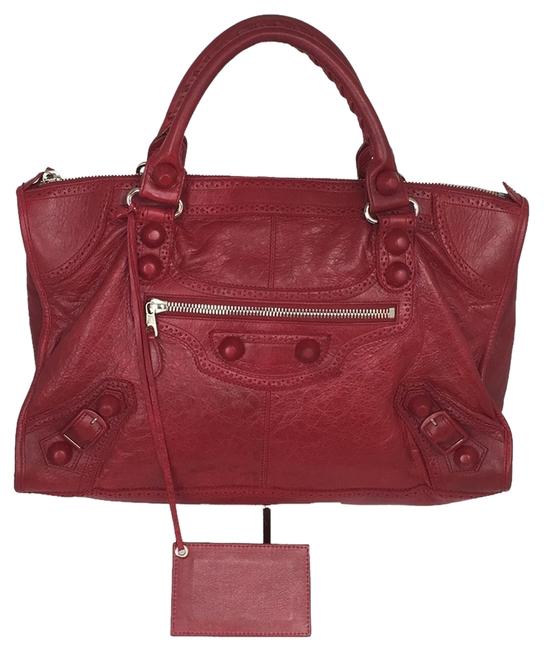 Balenciaga Red Leather Satchel