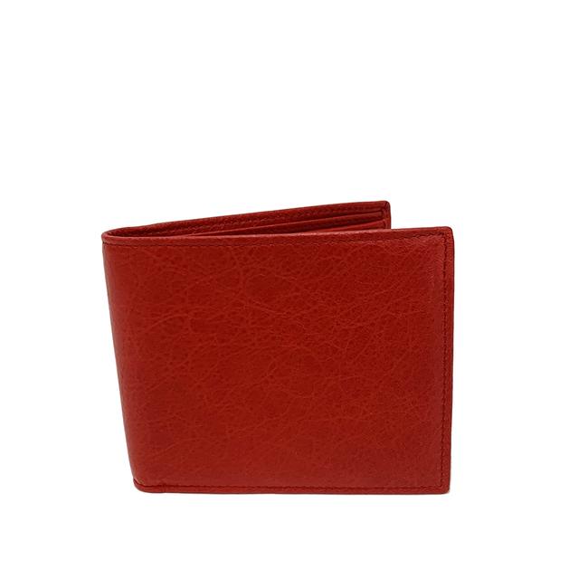 Balenciaga Red Unisex Bifold Leather Wallet