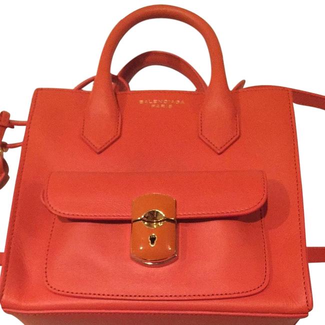 Balenciaga Orange Leather Shoulder Bag