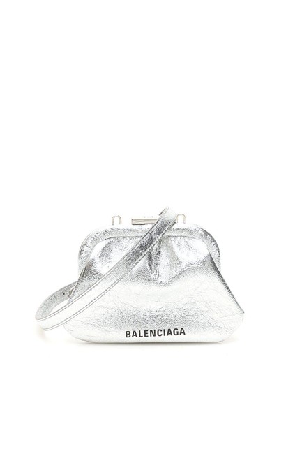 Balenciaga Silver Cr Coin Purse Wallet