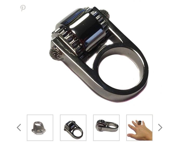 Balenciaga Silver Superb Palladium Metal Spinner Ring