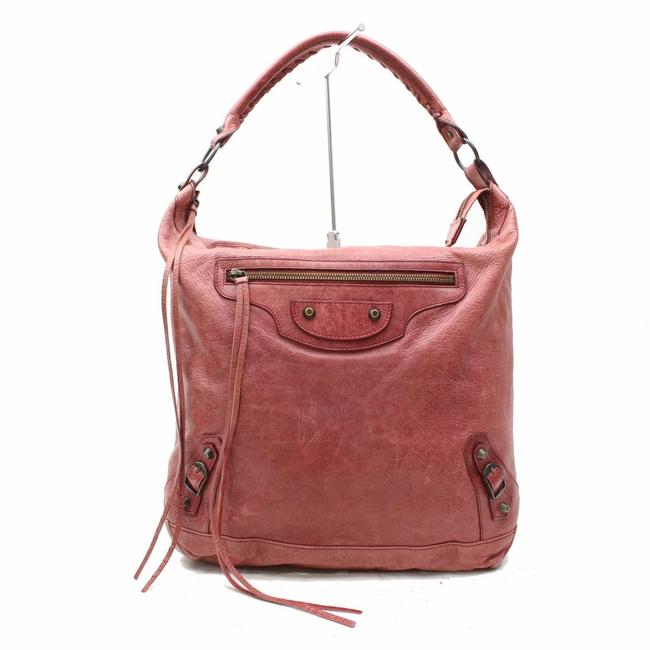 Balenciaga Hobo The Day 865766 Light Red Leather Shoulder Bag