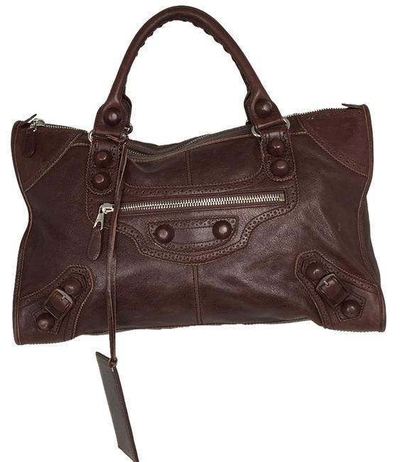 Balenciaga Tobacco Leather Satchel