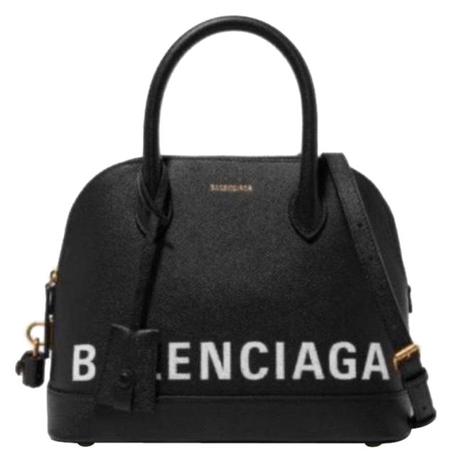 Balenciaga Top Handle Ville S Small Logo Printed Leather Cross Body Bag