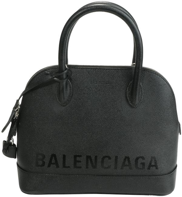 Balenciaga Top Handle Ville Small Black Leather Shoulder Bag