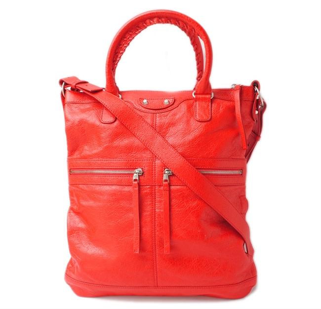Balenciaga Tote Classic Silver Hardware 322951 D94j4 Red Shoulder Bag