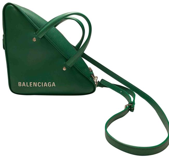 Balenciaga Triangle Green Leather Cross Body Bag