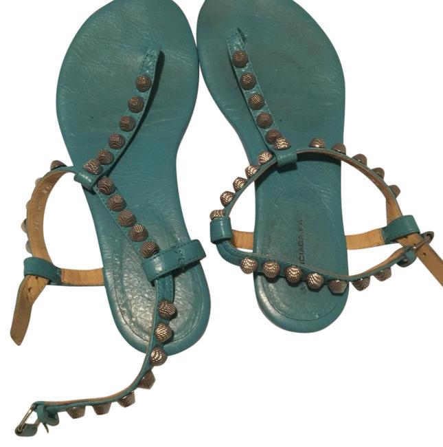 Balenciaga Turquoise Gaby Sandals