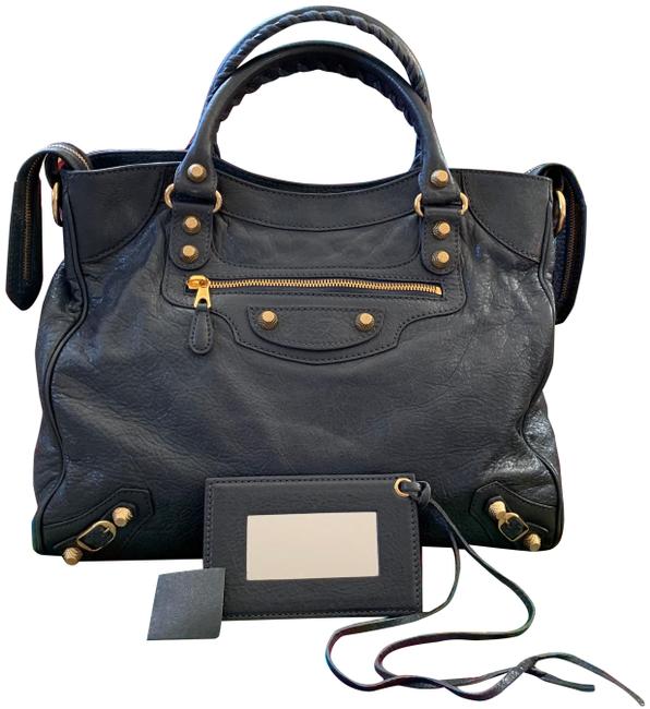 Balenciaga Velo Slate Grey Leather Satchel