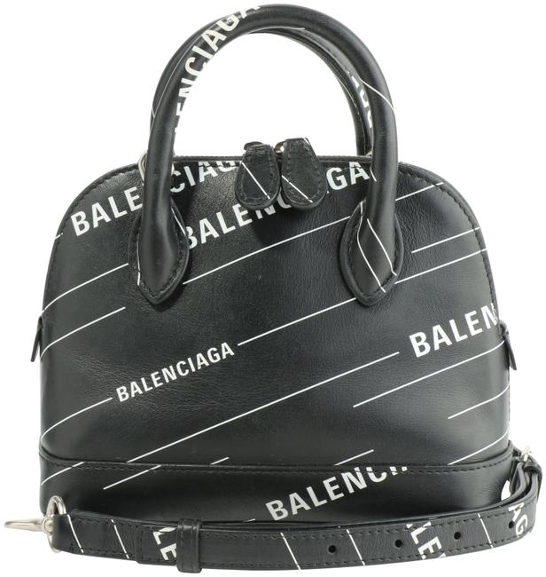 Balenciaga Ville Xxs Logo Top handle Black Leather Satchel