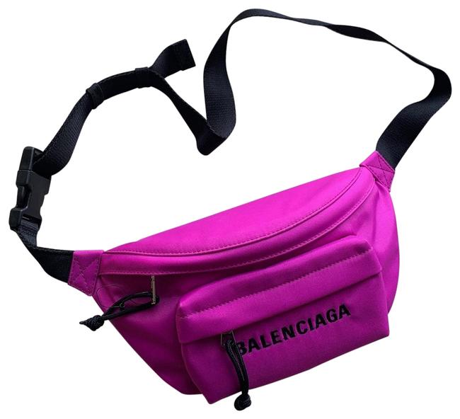 Balenciaga Waist Canvas Fanny Bum Belt C656 Purple Nylon Cross Body Bag