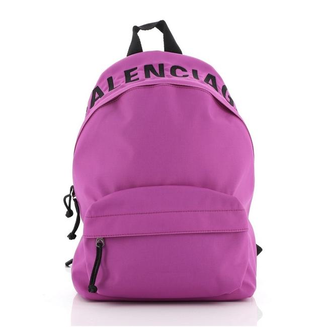 Balenciaga Wheel Small Purple Nylon Backpack