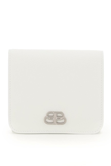 Balenciaga White Sn Monogram Bb Logo Wallet
