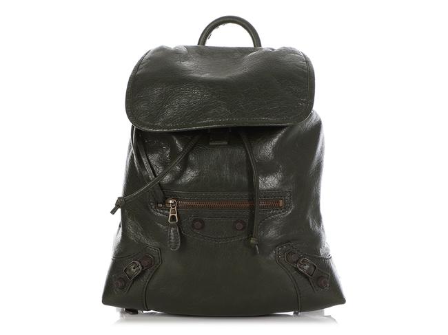 Balenciaga XS Traveler Agneau Green Lambskin Leather Backpack