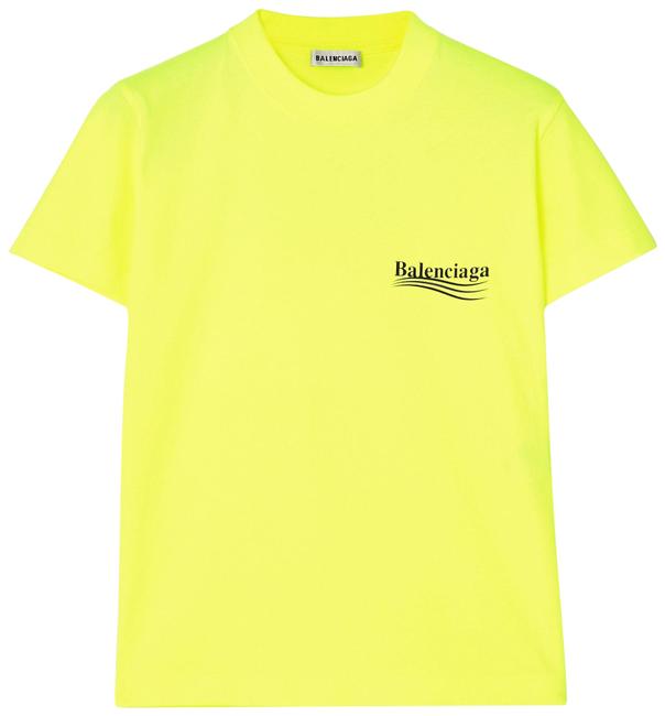 Balenciaga Yellow Jersey Printed Cotton jersey T shirt Tee Shirt12 L