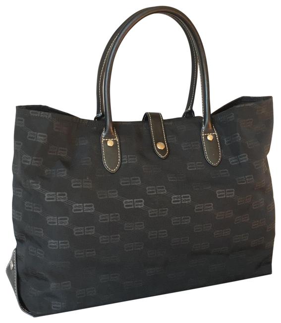 Balenciaga Foldable Black Nylon Tote