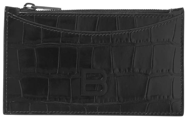 Balenciaga Hourglass Croc effect Leather Cardholder Wallet