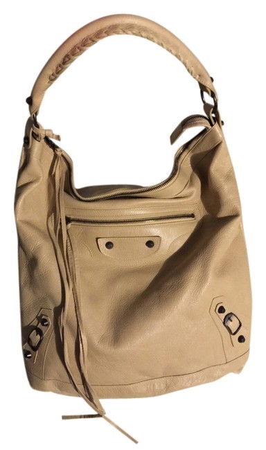 Balenciaga Day Sahara Leather Hobo Bag