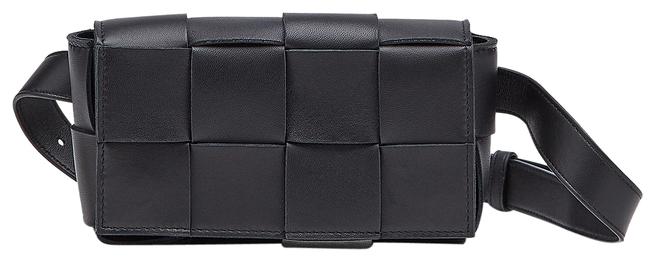 Bottega Veneta Belt Cassette Black Lambskin Leather Cross Body Bag