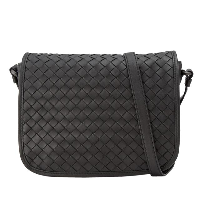 Bottega Veneta Black Lambskin Leather Cross Body Bag