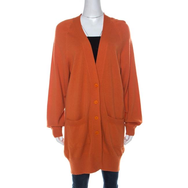 Bottega Veneta Brick Orange Cashmere Mid Length Cardigan
