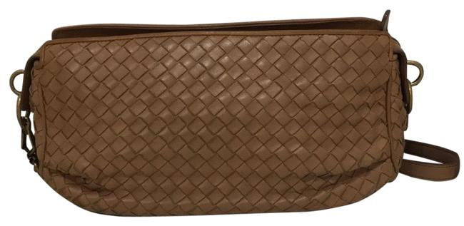 Bottega Veneta Brown Lambskin Leather Cross Body Bag
