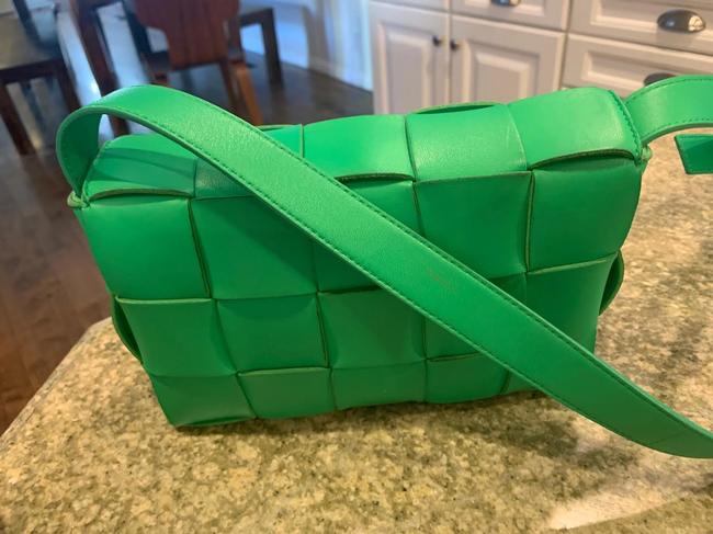 Bottega Veneta Cassette Grass Leather Cross Body Bag