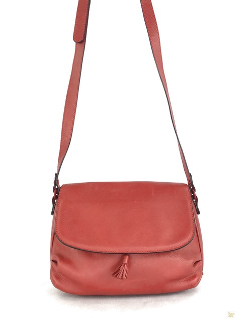 Bottega Veneta Flap Vintage #31734 Red Leather Cross Body Bag