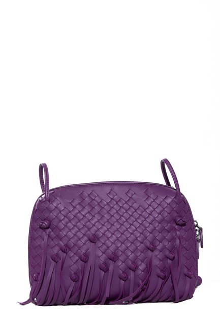 Bottega Veneta Fringe Nodini Purple Cross Body Bag