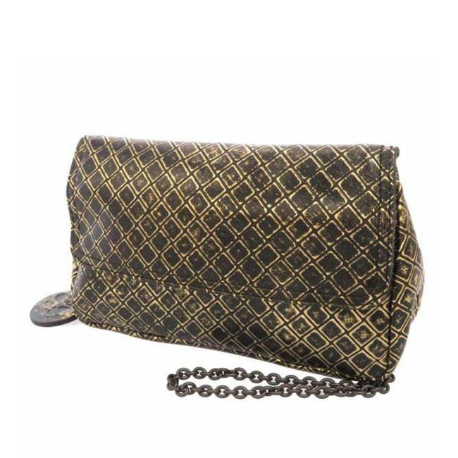 Bottega Veneta Gold Leather Cross Body Bag