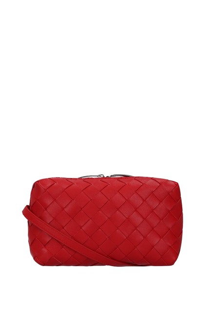 Bottega Veneta Intrecciato Mini Red Leather Cross Body Bag