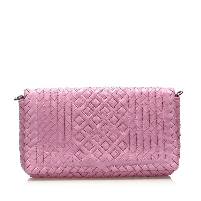 Bottega Veneta Intrecciato Pink Leather Cross Body Bag