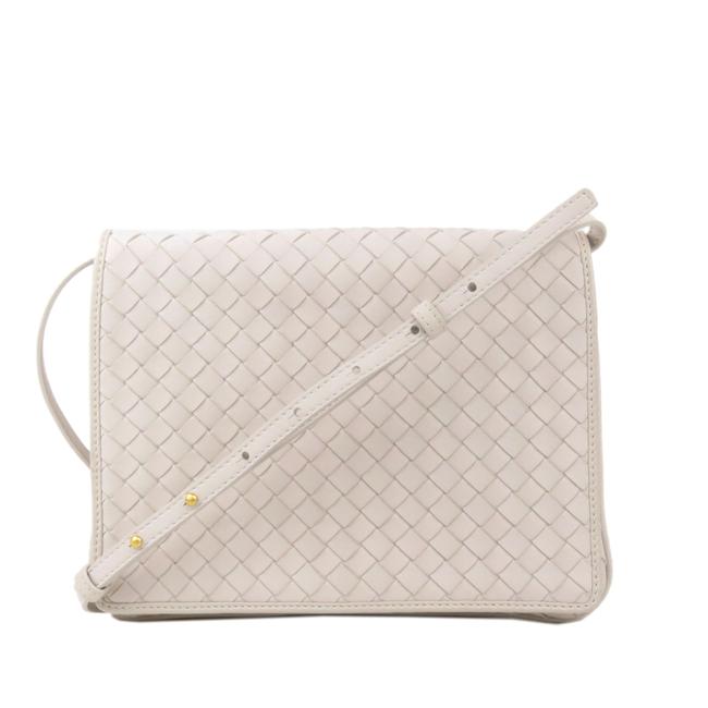 Bottega Veneta Intrecciato White Leather Cross Body Bag