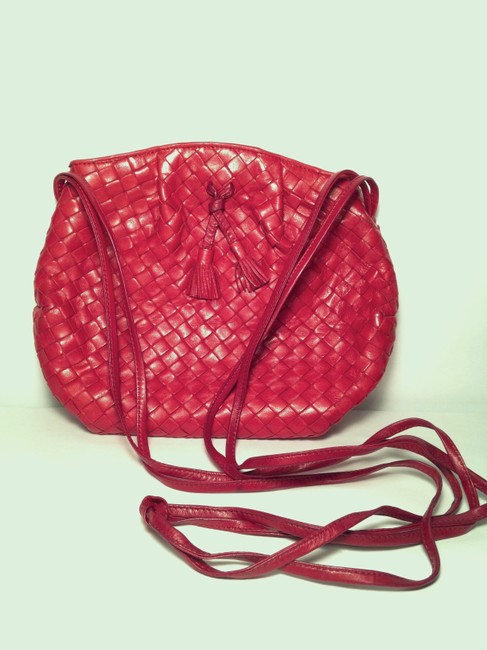 Bottega Veneta Red Leather Cross Body Bag
