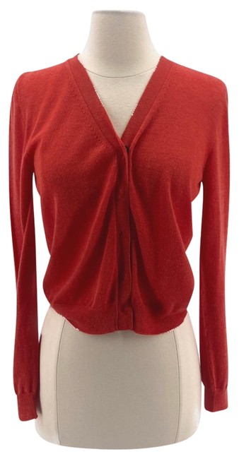 Bottega Veneta Silk and Cashmere Blend Cardigan Red Sweater