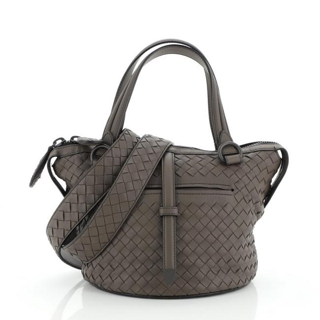 Bottega Veneta Tambura Intrecciato Nappa Neutral Leather Cross Body Bag