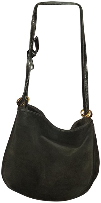 Bottega Veneta Two Shoulder Frame Black Suede Leather Cross Body Bag