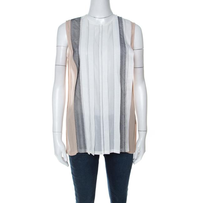 Bottega Veneta White Cotton Panelled Sleeveless Blouse