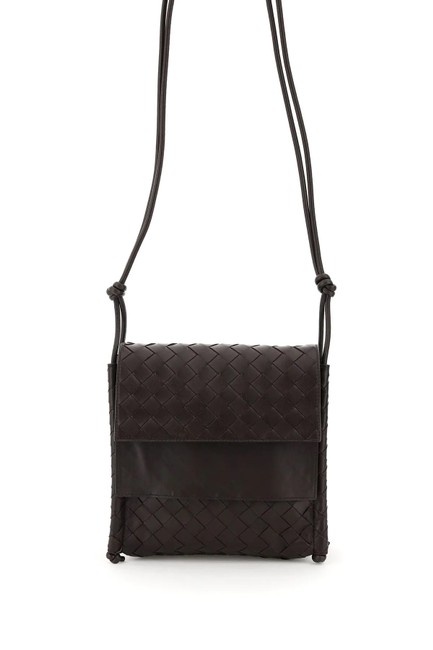 Bottega Veneta Woven 15 Cr Brown Leather Cross Body Bag