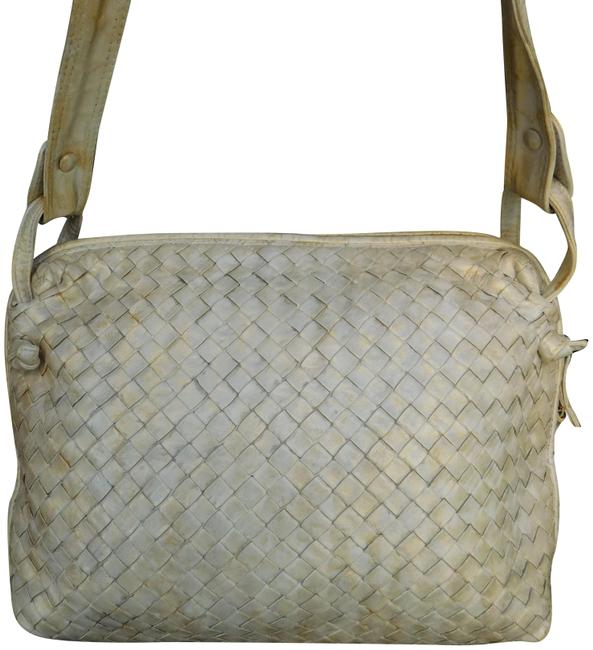 Bottega Veneta Woven Beige Leather Cross Body Bag