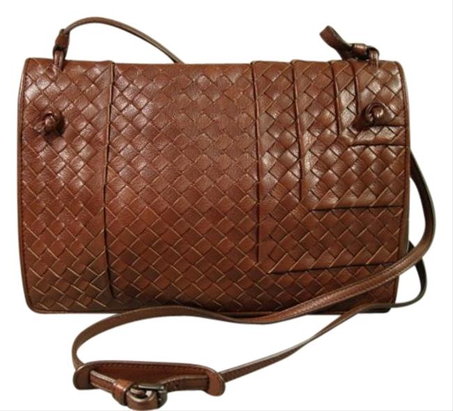 Bottega Veneta Shoulder Woven Chocolate Brown Leather Cross Body Bag