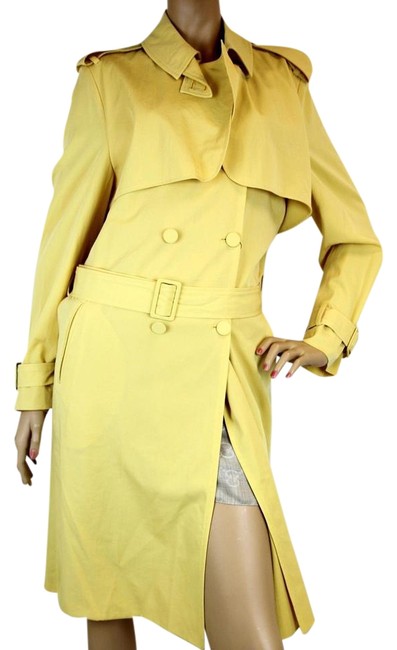 Bottega Veneta Yellow New Womens Wool Trench Coat 42 307691 9441 Jacket6 S