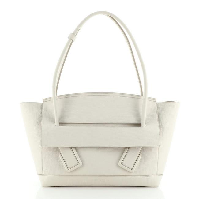 Bottega Veneta Arco Grainy Medium Neutral Leather Satchel