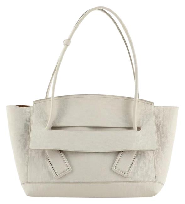 Bottega Veneta Arco Grainy Medium Neutral Leather Tote