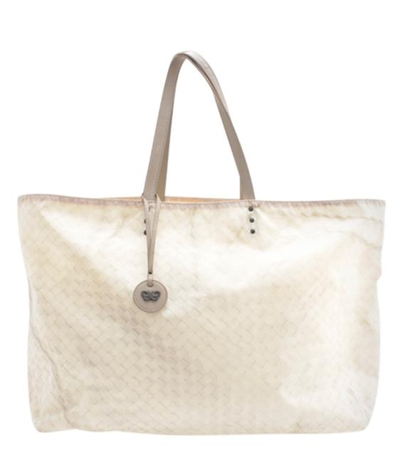 Bottega Veneta B01439958n Intrecciato 161918 White Canvas Tote