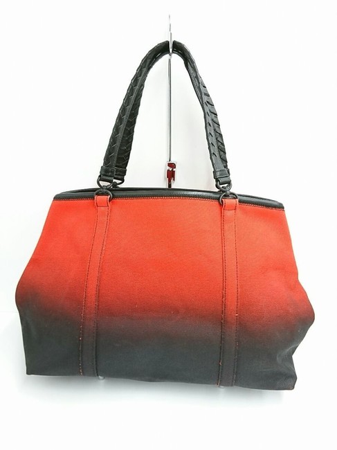 Bottega Veneta Bag Gradient 284123 BlackOrange CanvasLeather Tote