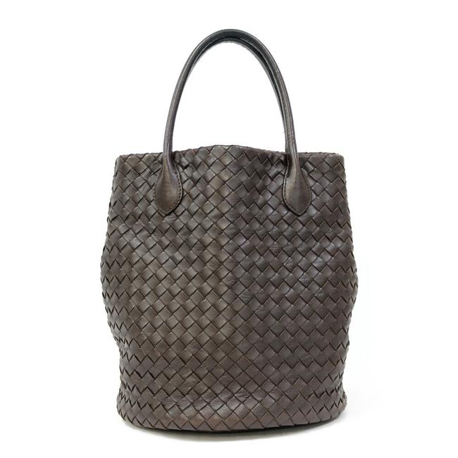 Bottega Veneta Bag Handbag Ladies BlackBrown Intrecciato Tote