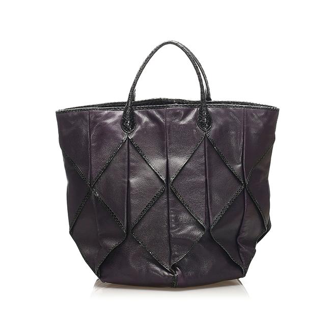 Bottega Veneta Bag Intrecciato Purple Leather Tote