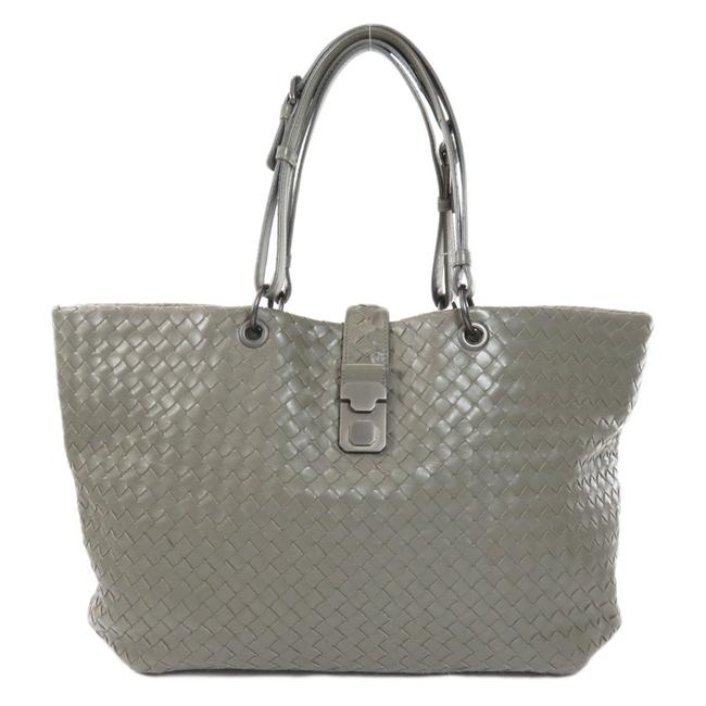 Bottega Veneta Bag Leather Unisex Gray Intrecciato Tote